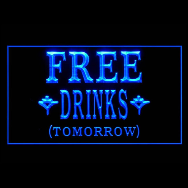 110040 Free Drinks Tomorrow Beer Bar Pub Cafe Home Decor Open Display illuminated Night Light Neon Sign 16 Color By Remote