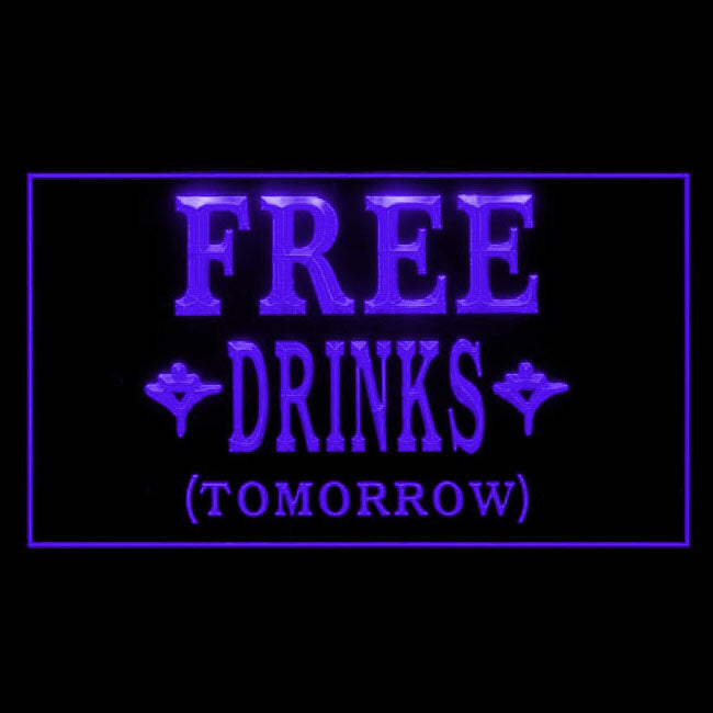 110040 Free Drinks Tomorrow Beer Bar Pub Cafe Home Decor Open Display illuminated Night Light Neon Sign 16 Color By Remote