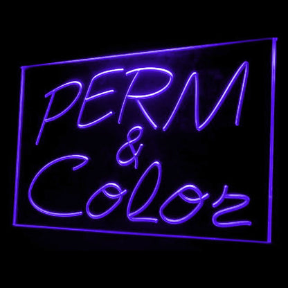 110042 Perm & Color Hair Beauty Salon Haircut Home Decor Open Display illuminated Night Light Neon Sign 16 Color By Remote