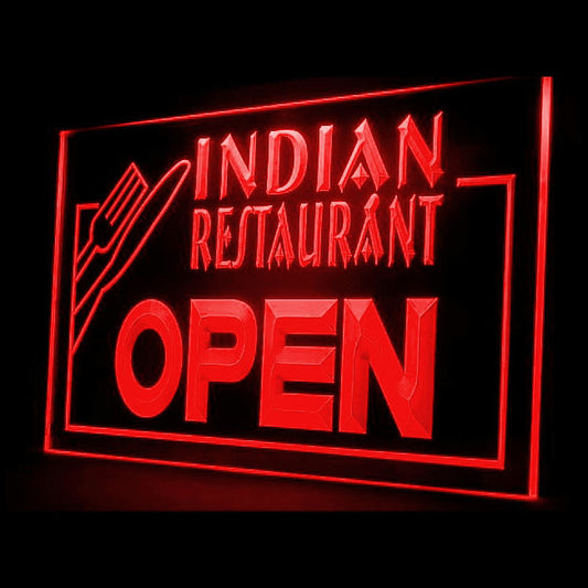 110044 Indian Restaurant Open Shop Cafe Home Decor Open Display illuminated Night Light Neon Sign 16 Color By Remote