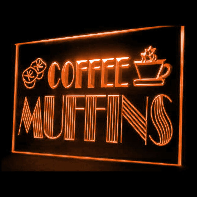 110045 Coffee Muffins Cafe Shop Home Decor Open Display illuminated Night Light Neon Sign 16 Color By Remote