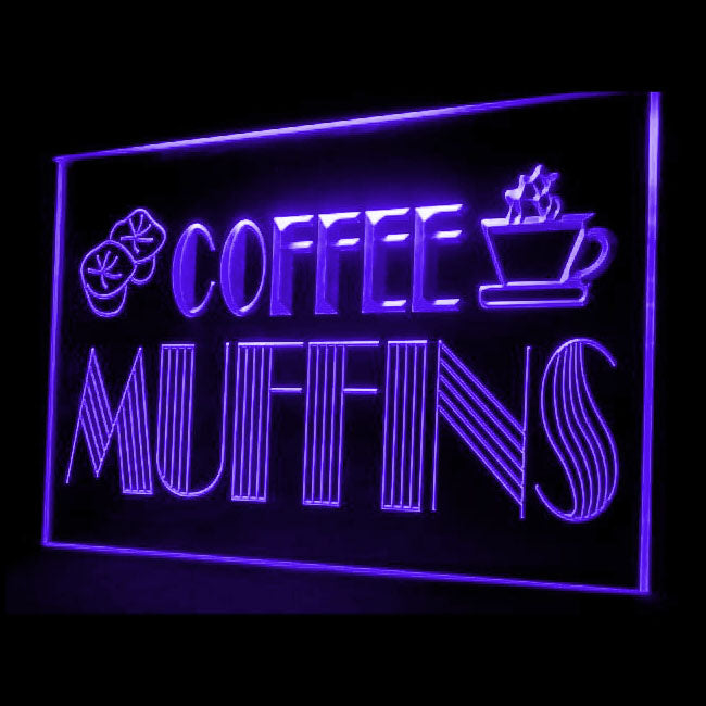 110045 Coffee Muffins Cafe Shop Home Decor Open Display illuminated Night Light Neon Sign 16 Color By Remote
