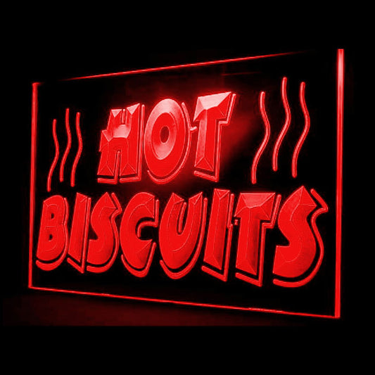 110048 Hot Biscuits Shop Cafe Store Bakery Home Decor Open Display illuminated Night Light Neon Sign 16 Color By Remote