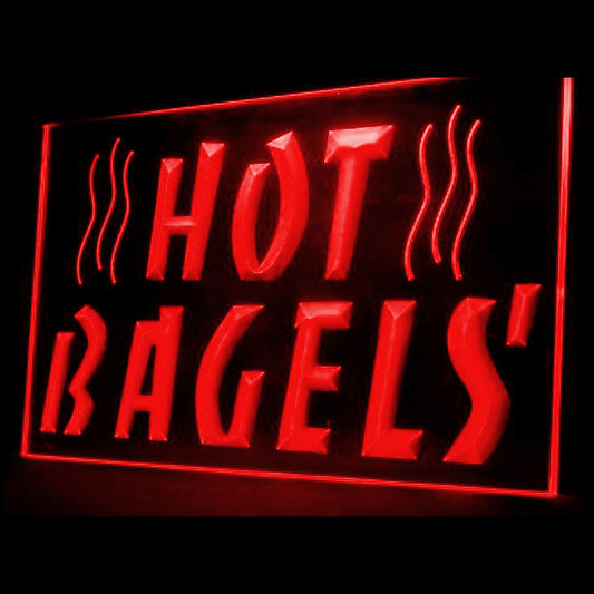 110049 Hot Bagels Coffee Shop Cafe Bakery Home Decor Open Display illuminated Night Light Neon Sign 16 Color By Remote