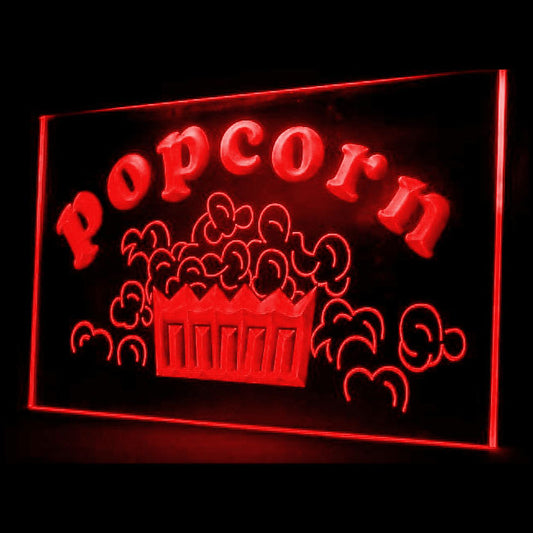 110053 Popcorn Shop Snack Cafe Bar Home Decor Open Display illuminated Night Light Neon Sign 16 Color By Remote