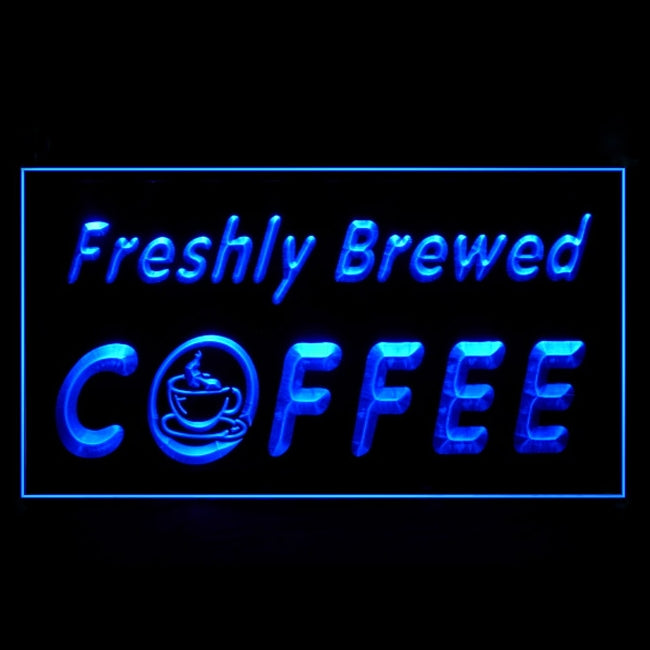 110060 OPEN Freshly Brewed Coffee Cafe Shop Home Decor Open Display illuminated Night Light Neon Sign 16 Color By Remote
