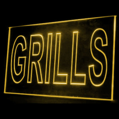 110064 Grills Cafe Shop Bar Restaurant Home Decor Open Display illuminated Night Light Neon Sign 16 Color By Remote