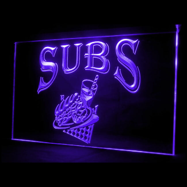 110078 OPEN Subs Sandwiches Bar Cafe Shop Home Decor Open Display illuminated Night Light Neon Sign 16 Color By Remote