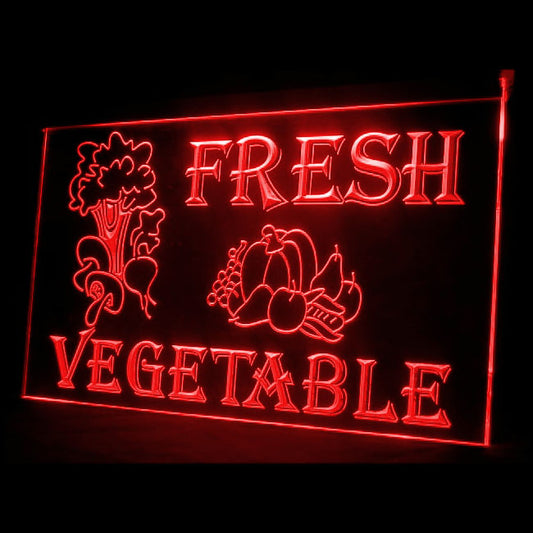 110088 Fresh Vegetable Salad Shop Market Home Decor Open Display illuminated Night Light Neon Sign 16 Color By Remote