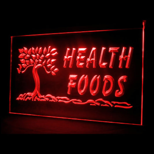 110089 Health Foods Market Shop Cafe Home Decor Open Display illuminated Night Light Neon Sign 16 Color By Remote