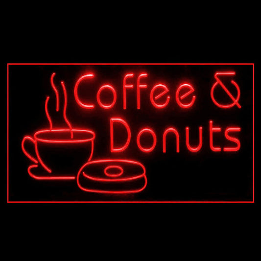 110096 Coffee Donuts Cafe Shop Bakery Home Decor Open Display illuminated Night Light Neon Sign 16 Color By Remote
