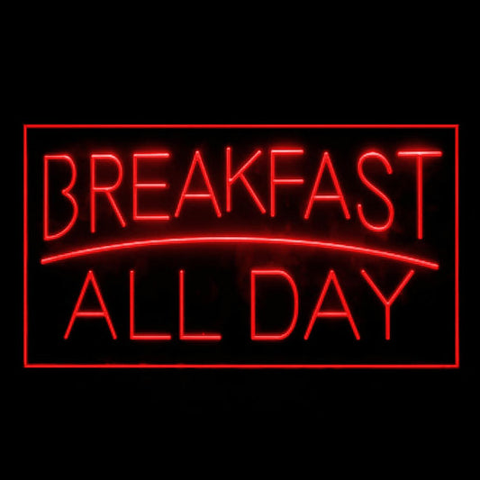 110097 Breakfast All Day Restaurant Cafe Bar Home Decor Open Display illuminated Night Light Neon Sign 16 Color By Remote