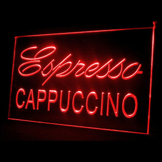 110098 Espresso Cappuccino Coffee Cafe Shop Home Decor Open Display illuminated Night Light Neon Sign 16 Color By Remote