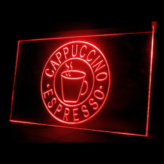 110101 Espresso Cappuccino Coffee Cafe Shop Home Decor Open Display illuminated Night Light Neon Sign 16 Color By Remote