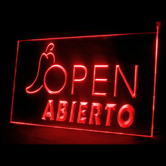 110105 Abierto Spanish Open Cafe Restaurant Home Decor Open Display illuminated Night Light Neon Sign 16 Color By Remote