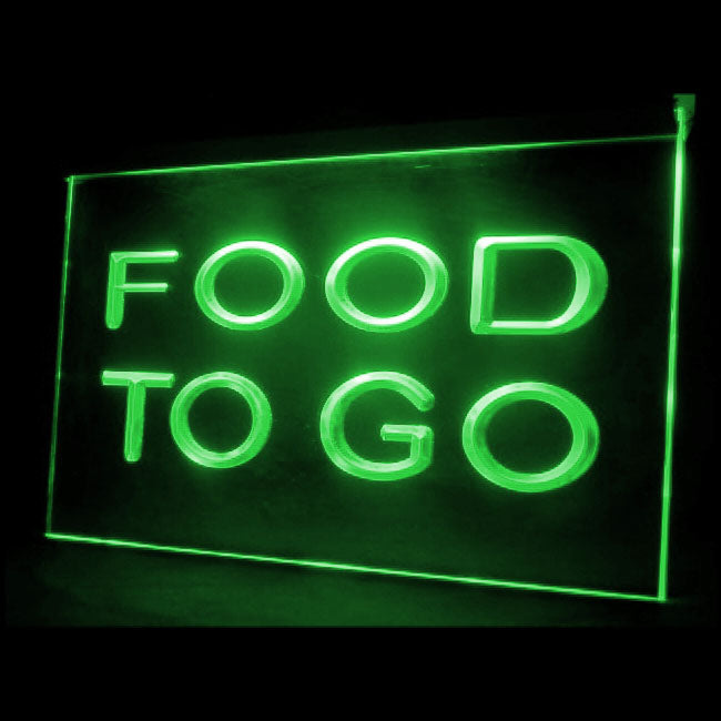 110113 Food To Go 24 Hours Delivery Take Away Home Decor Open Display illuminated Night Light Neon Sign 16 Color By Remote