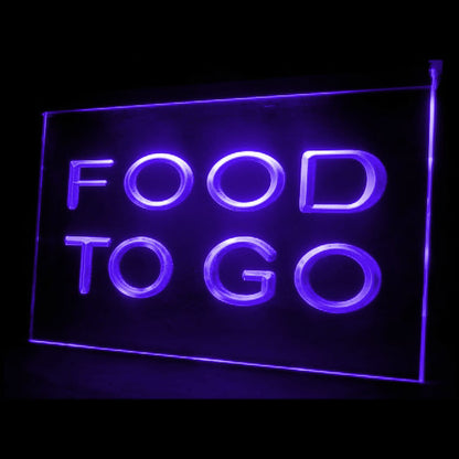 110113 Food To Go 24 Hours Delivery Take Away Home Decor Open Display illuminated Night Light Neon Sign 16 Color By Remote