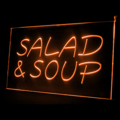 110124 Salad & Soup Cafe Bar Home Decor Open Display illuminated Night Light Neon Sign 16 Color By Remote