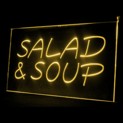 110124 Salad & Soup Cafe Bar Home Decor Open Display illuminated Night Light Neon Sign 16 Color By Remote