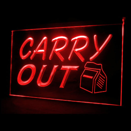 110134 Carry Out Take Away Shop Home Decor Open Display illuminated Night Light Neon Sign 16 Color By Remote