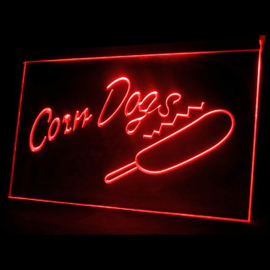 110135 Corn Dogs Cafe Shop Home Decor Open Display illuminated Night Light Neon Sign 16 Color By Remote