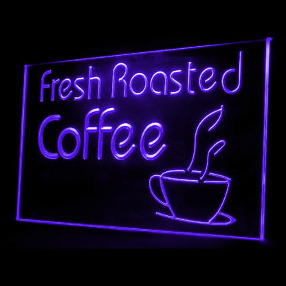 110136 Fresh Roasted Coffee Cup Shop Cafe Home Decor Open Display illuminated Night Light Neon Sign 16 Color By Remote