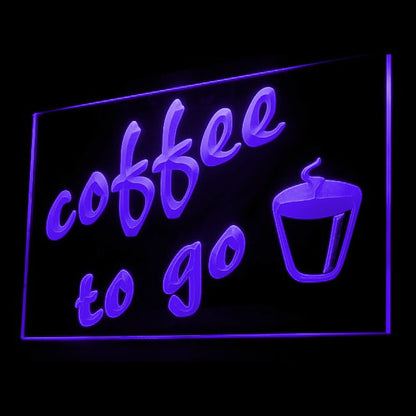 110140 Coffee To Go Cafe Shop Take Away Home Decor Open Display illuminated Night Light Neon Sign 16 Color By Remote