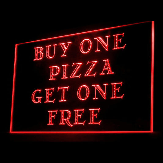 110143 Pizza Buy One Get One Free Restaurant Home Decor Open Display illuminated Night Light Neon Sign 16 Color By Remote