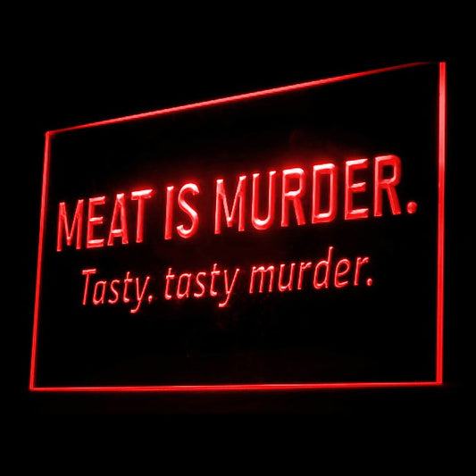 110145 Meat is Murder Shop Store Decor Home Decor Open Display illuminated Night Light Neon Sign 16 Color By Remote