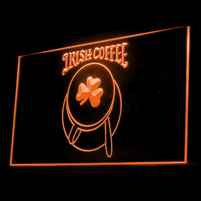 110153 Irish Coffee Cup Shop Shamrock Cafe Home Decor Open Display illuminated Night Light Neon Sign 16 Color By Remote