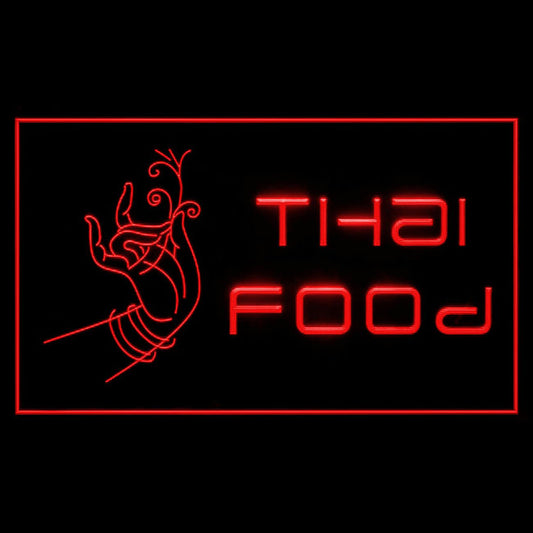 110159 Thai Food Thailand Restaurant Shop Home Decor Open Display illuminated Night Light Neon Sign 16 Color By Remote