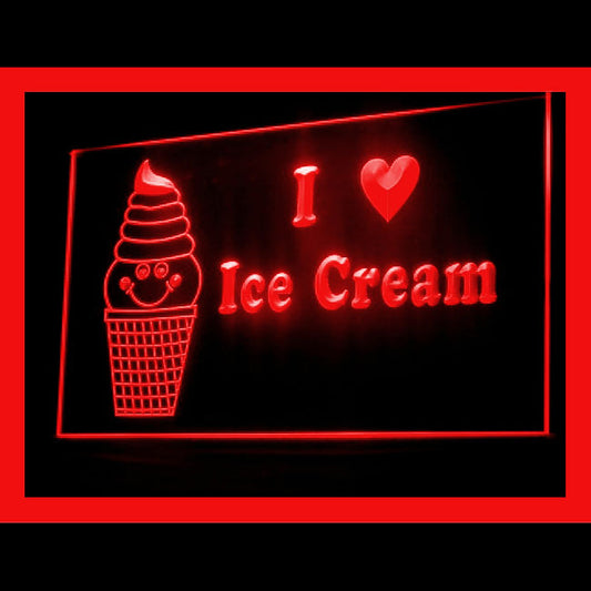 110174 I love Ice Cream Cafe Bar Home Decor Open Display illuminated Night Light Neon Sign 16 Color By Remote