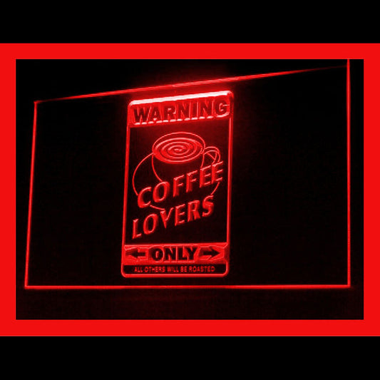 110176 Warning Coffee Lovers Only Cafe Shop Home Decor Open Display illuminated Night Light Neon Sign 16 Color By Remote