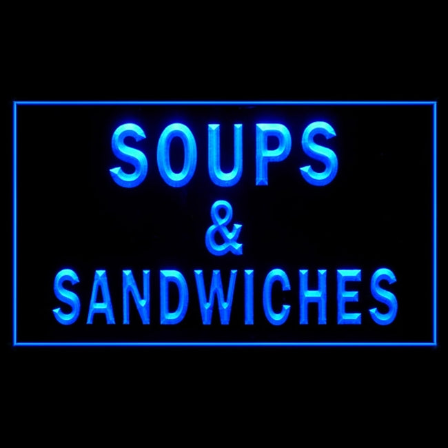 110177 Soup Sandwiches Cafe Shop Bar Home Decor Open Display illuminated Night Light Neon Sign 16 Color By Remote