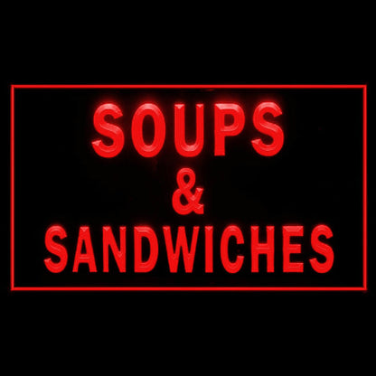 110177 Soup Sandwiches Cafe Shop Bar Home Decor Open Display illuminated Night Light Neon Sign 16 Color By Remote