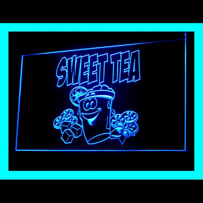 110178 Sweet Tea Cold Drink Shop Store Cafe Home Decor Open Display illuminated Night Light Neon Sign 16 Color By Remote