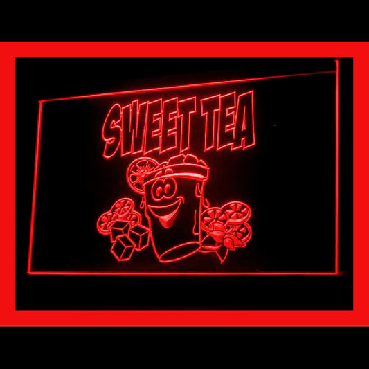 110178 Sweet Tea Cold Drink Shop Store Cafe Home Decor Open Display illuminated Night Light Neon Sign 16 Color By Remote