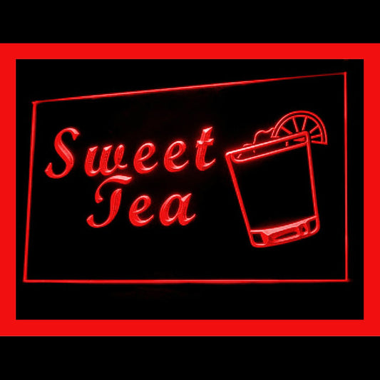 110182 Sweet Tea Cold Drink Shop Store Cafe Home Decor Open Display illuminated Night Light Neon Sign 16 Color By Remote