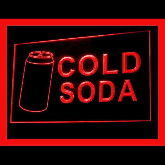 110183 Cold Soda Cafe Shop Store Home Decor Open Display illuminated Night Light Neon Sign 16 Color By Remote