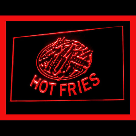 110187 Hot Fries Fast Food Shop Cafe Home Decor Open Display illuminated Night Light Neon Sign 16 Color By Remote