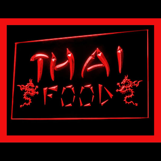 110188 Thai Food Thailand Restaurant Shop Home Decor Open Display illuminated Night Light Neon Sign 16 Color By Remote