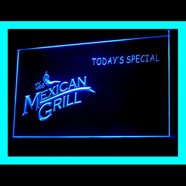 110190 Mexican Grill Today's Special Cafe Home Decor Open Display illuminated Night Light Neon Sign 16 Color By Remote