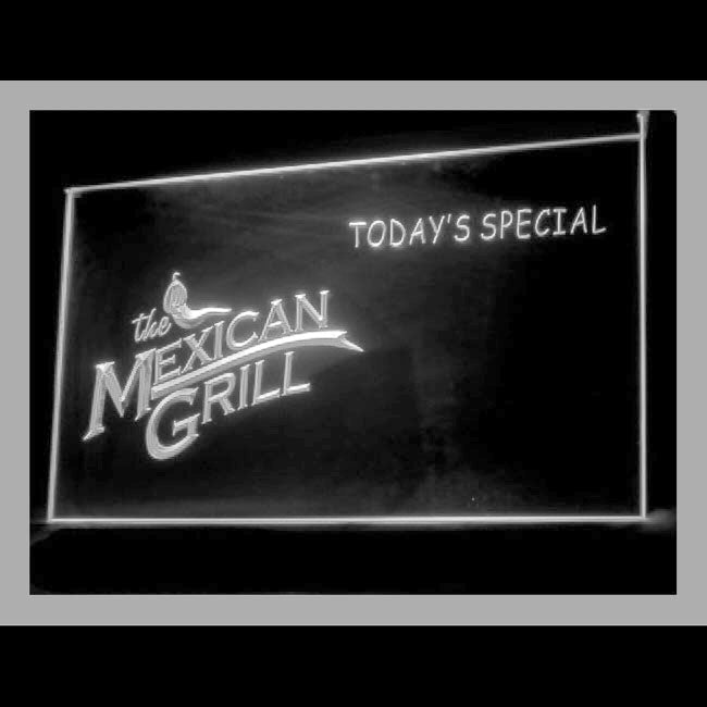 110190 Mexican Grill Today's Special Cafe Home Decor Open Display illuminated Night Light Neon Sign 16 Color By Remote