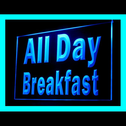 110195 All Day Breakfast Cafe Restaurant Home Decor Open Display illuminated Night Light Neon Sign 16 Color By Remote