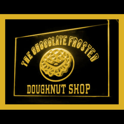 110209 Chocolate Doughnuts Shop Cafe Home Decor Open Display illuminated Night Light Neon Sign 16 Color By Remote