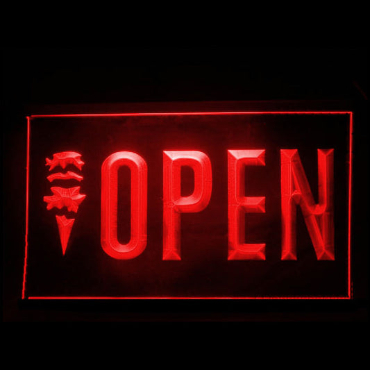 110215 OPEN Ice Cream Cafe Shop Home Decor Open Display illuminated Night Light Neon Sign 16 Color By Remote