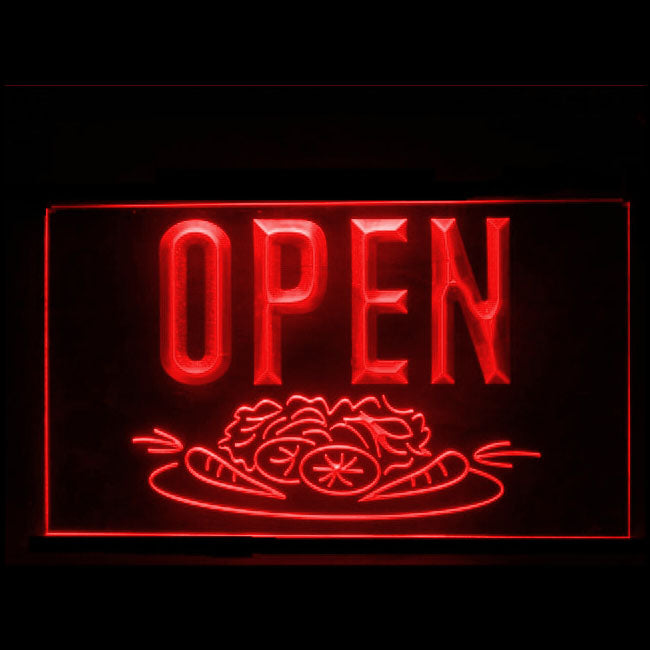 110219 Open Salad Bar Shop Cafe Home Decor Open Display illuminated Night Light Neon Sign 16 Color By Remote