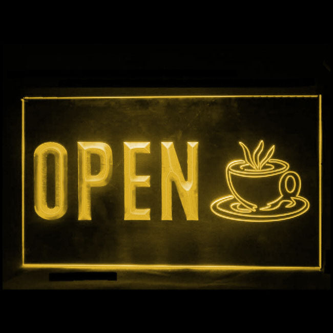 110221 Open Cafe Coffee Shop Home Decor Open Display illuminated Night Light Neon Sign 16 Color By Remote