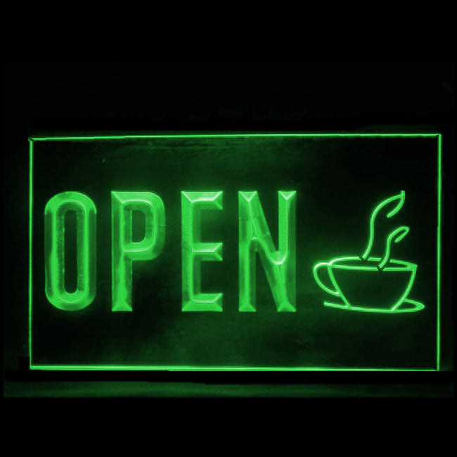 110223 Open Cafe Coffee Shop Home Decor Open Display illuminated Night Light Neon Sign 16 Color By Remote