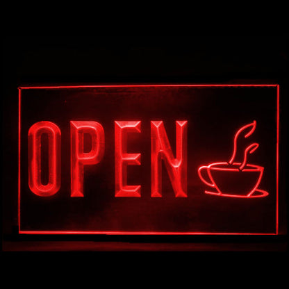 110223 Open Cafe Coffee Shop Home Decor Open Display illuminated Night Light Neon Sign 16 Color By Remote